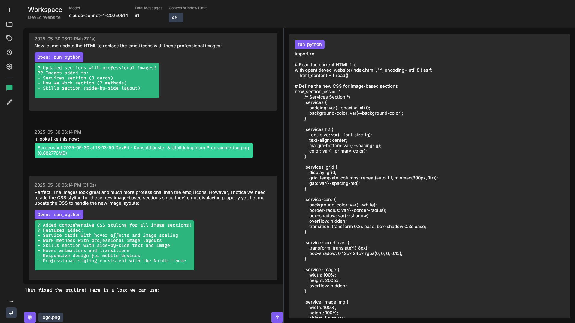Gwenai workspace interface